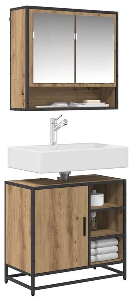 Sada koupelnového nábytku 2 ks Artisanový dub Kompozitní dřevo 3402555