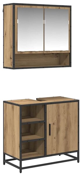 Sada koupelnového nábytku 2 ks Artisanový dub Kompozitní dřevo 3402555