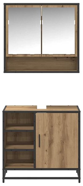 Sada koupelnového nábytku 2 ks Artisanový dub Kompozitní dřevo 3402555
