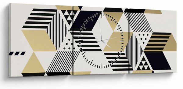 Obraz - Geometrické tvary N⁰1 (s hodinami) (90x30 cm)