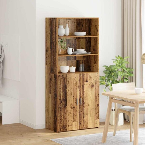 Vysoký bufet Staré dřevo 80 x 42,5 x 185 cm Kompozitní dřevo 3402632