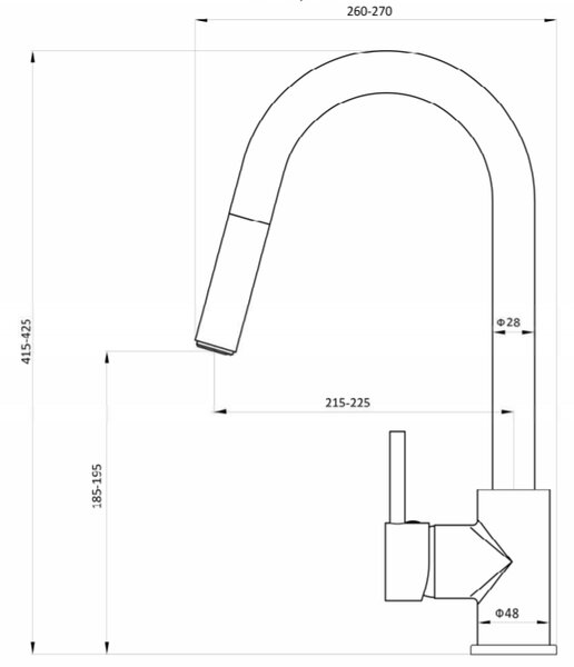 Invena Elia kuchyňská baterie stojící černá BZ-89-W04