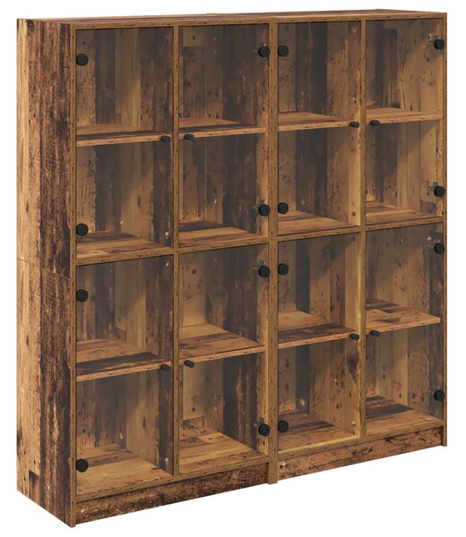 Vysoký bufet 2 ks Staré dřevo 68 x 37 x 142 cm Kompozitní dřevo 3402644