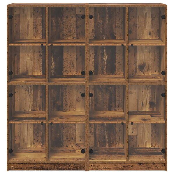 Vysoký bufet 2 ks Staré dřevo 68 x 37 x 142 cm Kompozitní dřevo 3402644