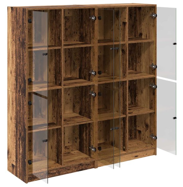 Vysoký bufet 2 ks Staré dřevo 68 x 37 x 142 cm Kompozitní dřevo 3402644