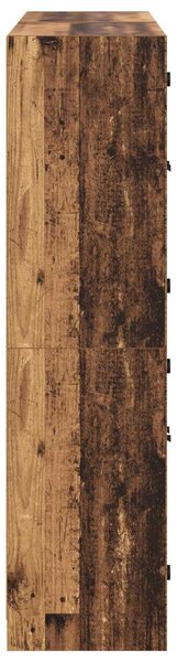 Vysoký bufet 2 ks Staré dřevo 68 x 37 x 142 cm Kompozitní dřevo 3402644