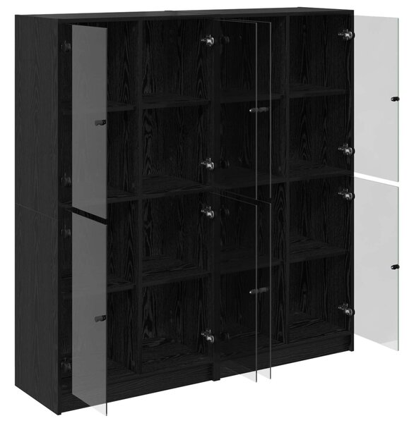 Vysoký bufet 2 ks Černý dub 68 x 37 x 142 cm Kompozitní dřevo 3402646
