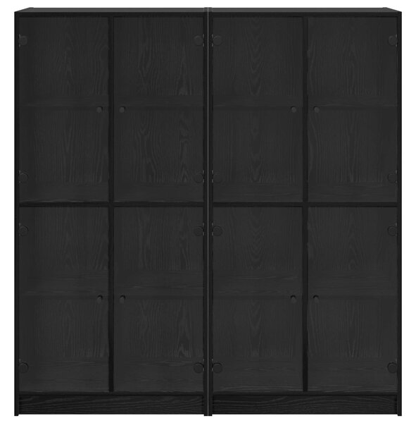 Vysoký bufet 2 ks Černý dub 68 x 37 x 142 cm Kompozitní dřevo 3402646