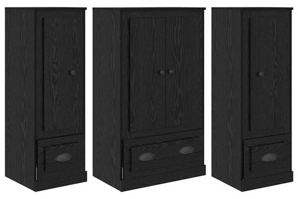 Vysoký bufet 3 ks Černý dub 132 x 35,5 x 103,5 cm 3402673