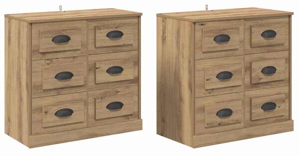Konzole 2 ks Artisanový dub 70 x 35,5 x 67,5 cm 3402666