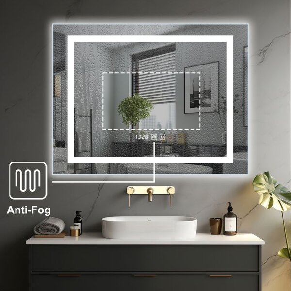 IREDA Koupelnové zrcadlo s LED osvětlením, 60 x 80 cm