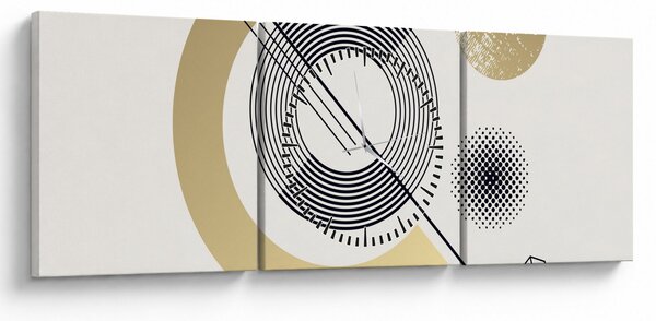 Obraz - Geometrické tvary N⁰2 (s hodinami) (90x30 cm)