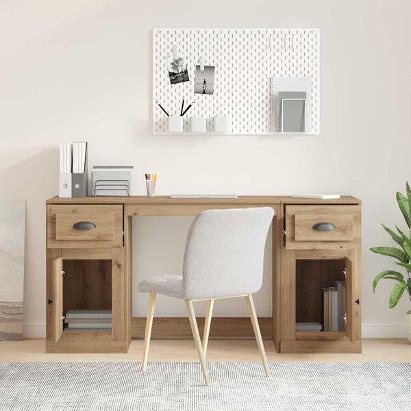 Stůl s kabinetem Artisanový dub Kompozitní dřevo 3402678