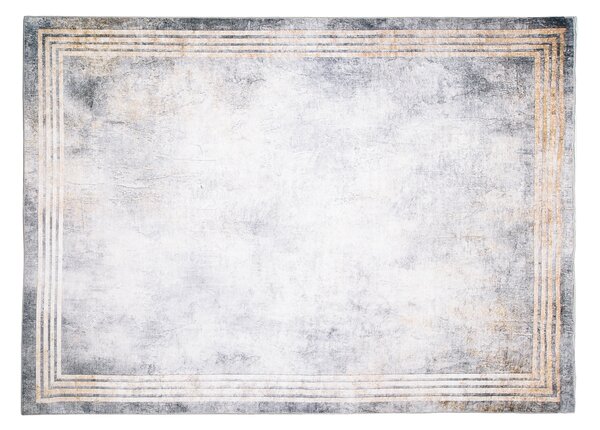 Makro Abra Kusový koberec pratelný TOSCANA 29870 Moderní pogumovaný šedý krémový žlutý Rozměr: 80x150 cm