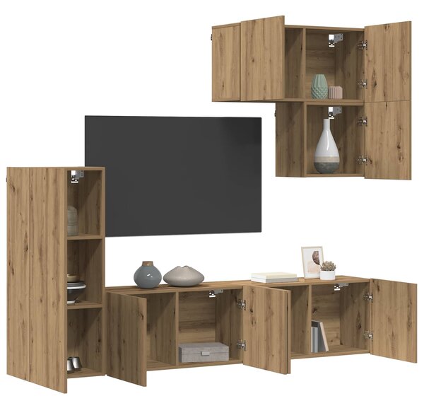 Nástěnná skříňka na TV 5 ks Artisanový dub Kompozitní dřevo 3402768