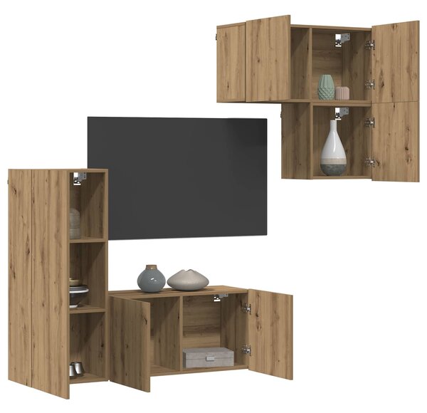 Televizní skříň 4 ks Artisanový dub Kompozitní dřevo 3402765