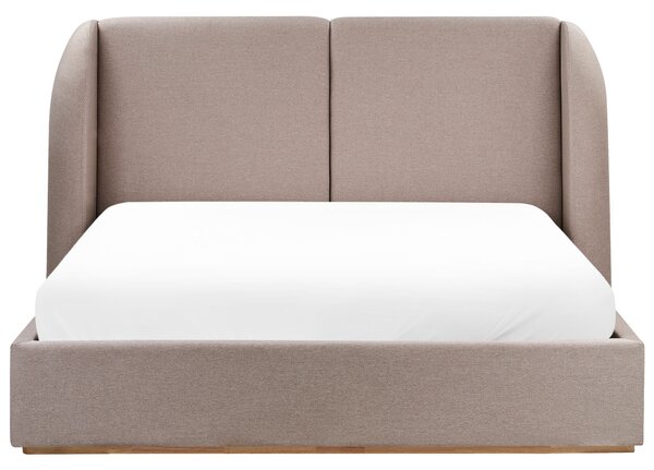 Postel s úložným prostorem Tkanina MONESTIER 160 x 200 cm Taupe