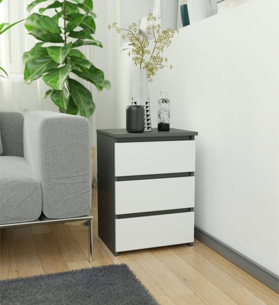 Ak furniture Komoda CL3 40 cm grafitově šedá/bílá