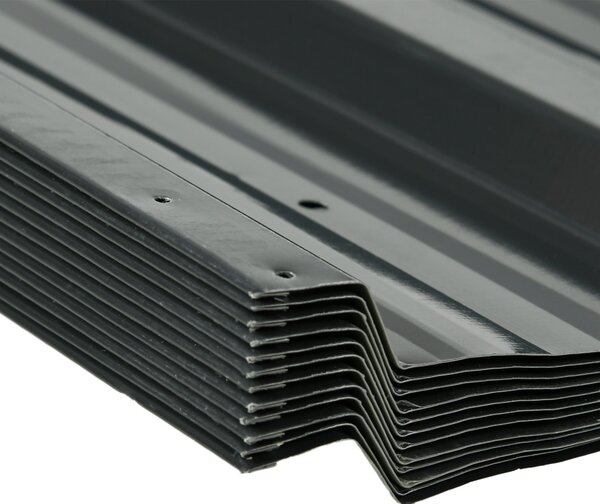 Outsunny 12 kusů trapézových plechů 129x45cm 7m² pozinkovaný střešní plech 0,25 mm povětrnostně odolný profilový plech pozinkované oceli Střešní plech