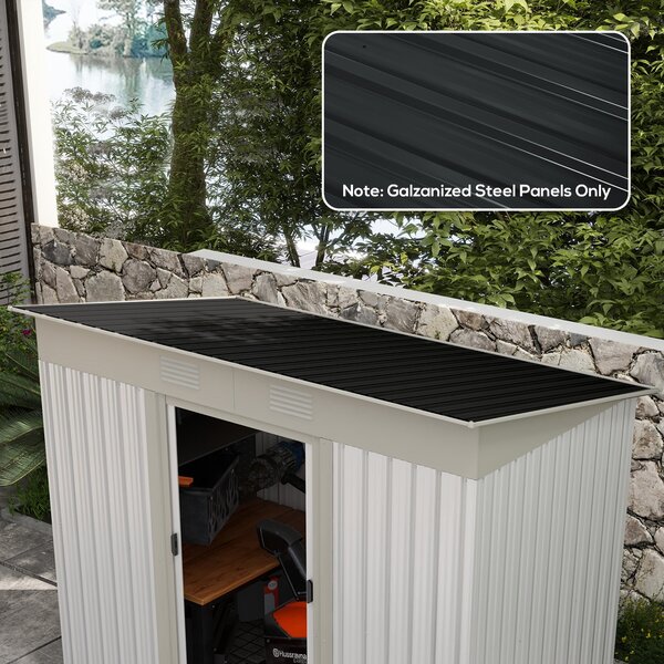 Outsunny 12 kusů trapézových plechů 129x45cm 7m² pozinkovaný střešní plech 0,25 mm povětrnostně odolný profilový plech pozinkované oceli Střešní plech