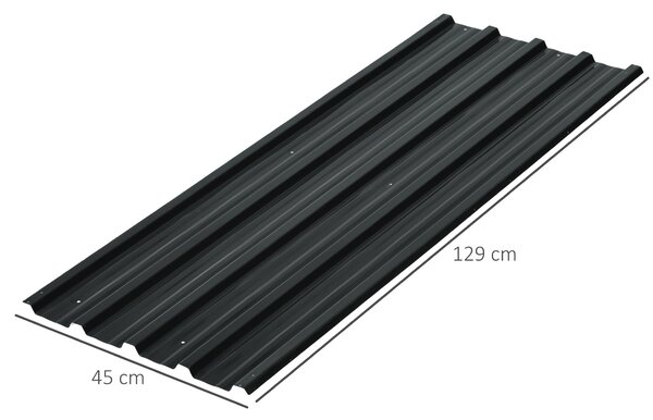 Outsunny 12 kusů trapézových plechů 129x45cm 7m² pozinkovaný střešní plech 0,25 mm povětrnostně odolný profilový plech pozinkované oceli Střešní plech