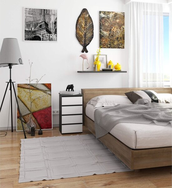 Ak furniture Komoda CL4 40 cm grafitově šedá/bílá