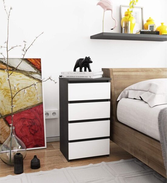 Ak furniture Komoda CL4 40 cm grafitově šedá/bílá