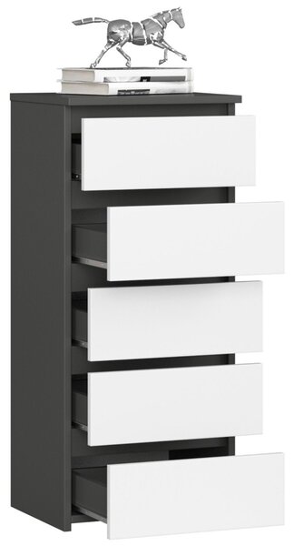 Ak furniture Komoda CL5 40 cm grafitově šedá/bílá