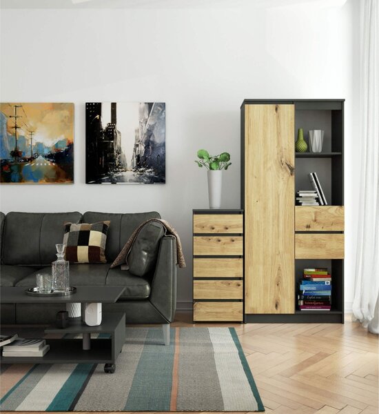 Ak furniture Komoda CL5 40 cm grafitově šedá/dub artisan