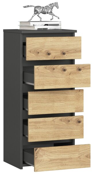 Ak furniture Komoda CL5 40 cm grafitově šedá/dub artisan