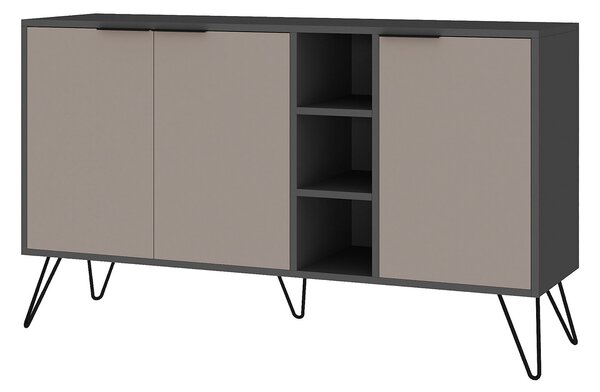 Skříňka Chiara (Antracit + Světle hnědá). Akce -25%