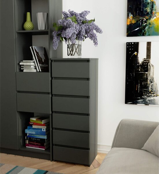 Ak furniture Komoda CL6 40 cm grafitově šedá