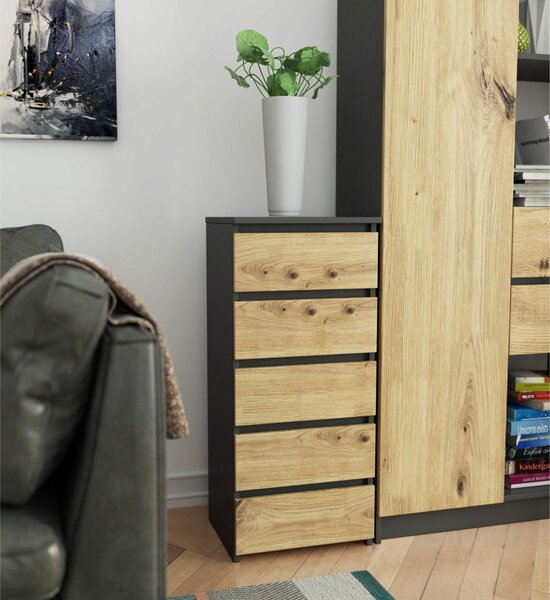 Ak furniture Komoda CL5 40 cm grafitově šedá/dub artisan