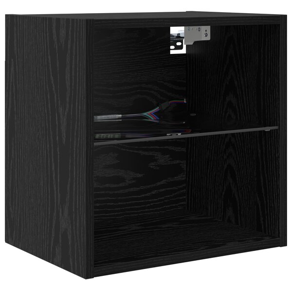 TV nástěnné jednotky s LED 5 ks Černý dub 100 x 30 x 30 cm 3402952