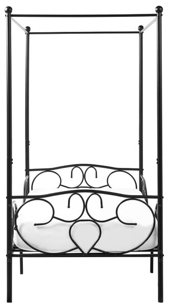 Postel s baldachýnem Kov SORMERY 90 x 200 cm Černá