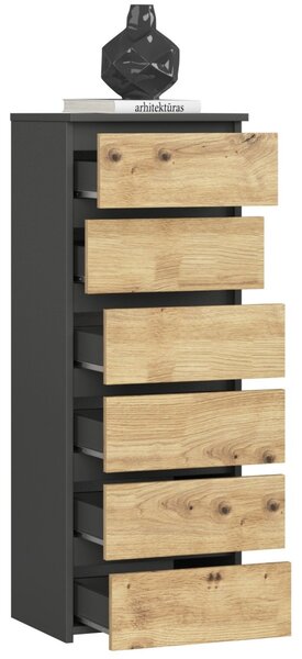 Ak furniture Komoda CL6 40 cm grafitově šedá/dub artisan