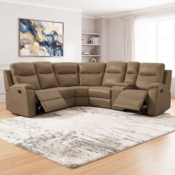 Sedací souprava MALAGA | 248x276 cm | UNIVERZÁLNÍ levá i pravá | s FUNKCÍ RELAX | hnědá látka | EXTRA POHODLNÉ