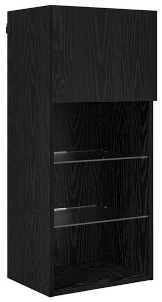 TV nástěnné jednotky s LED 5 ks Černý dub kompozitní dřevo 3402982