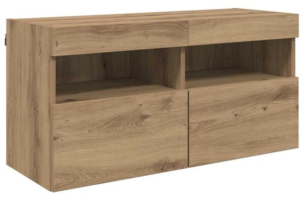 TV nástěnné jednotky s LED 5 ks Artisanový dub kompozitní dřevo 3402981