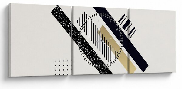 Obraz - Geometrické tvary N⁰5 (s hodinami) (90x30 cm)