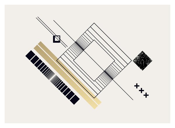 Skleněný obraz - Geometrické tvary N⁰6 (70x50 cm)