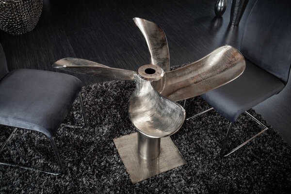 Designový jídelní stůl Propeller 94 cm stříbrný - skladem