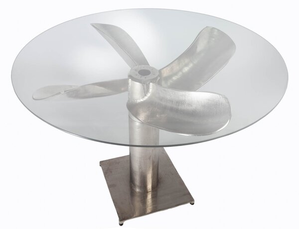 Designový jídelní stůl Propeller 94 cm stříbrný - skladem