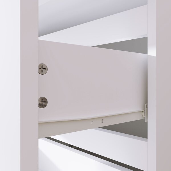 HOMCOM Komoda s 4 Zásuvkami - Moderní Úložný Kabinet pro Obývací Pokoj, Ložnici, Chodbu, Bílá, 55 x 33 x 80 cm | Aosom