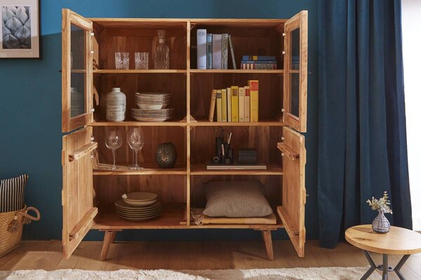 Designová vitrína Justice 140 cm akácie