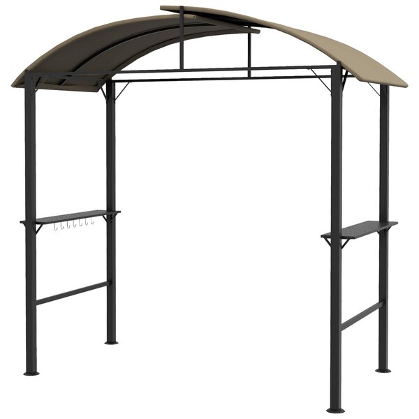 Outsunny BBQ altánek 1.1 x 2.3m s háčky, grilovací stan odolný vůči povětrnostním vlivům s polyesterovou střechou, 2 boční police, pro grily do 100 cm
