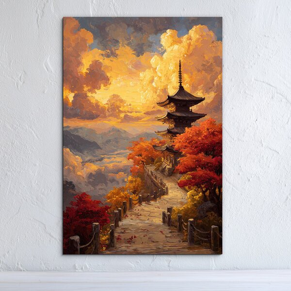 DUBLEZ | Barevný obraz - Japonská pagoda | UV tisk, Premium