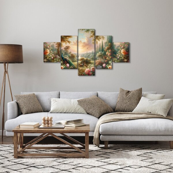 Obraz - Pávi v zahradě (125x70 cm)