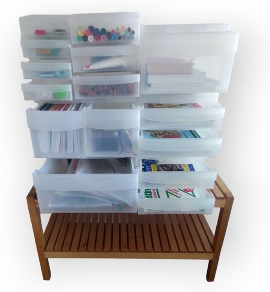 XS - Box s 3 zásuvkami, úložný box vysunovací, transparentní Rotho SYSTEMIX - TOWER