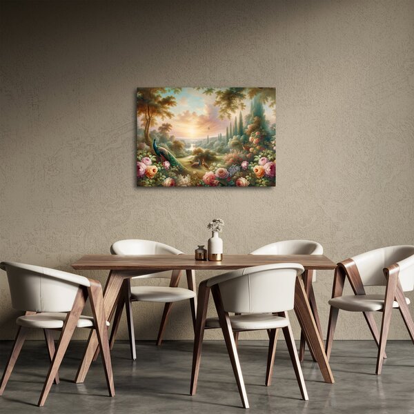Obraz - Pávi v zahradě (70x50 cm)